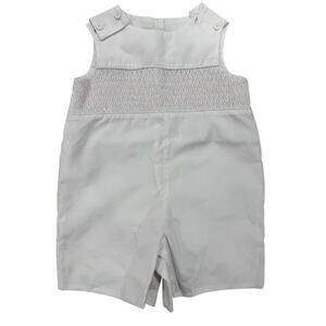 Strasburg boys smocked white shortall 18m